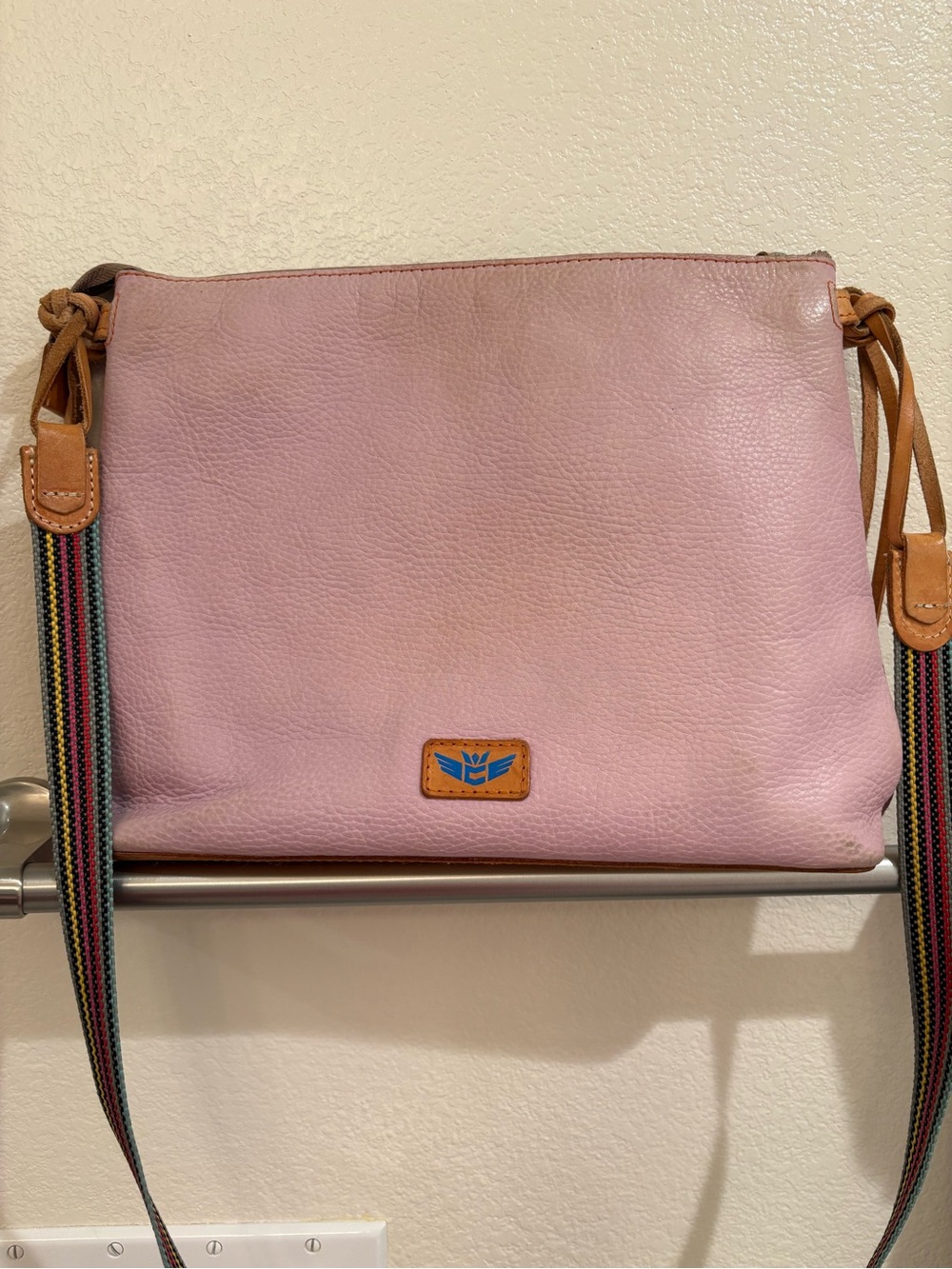 Consuela | Leather Crossbody with Striped Strap